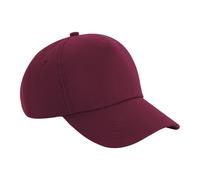 Beechfield Men's Authentic 5-Panel Cap in Burgundy Beechfield Burgundy One Size