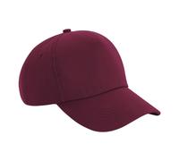 Beechfield Men's Authentic 5 Panel Cap in Burgundy Beechfield Burgundy One Size
