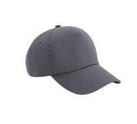Beechfield Men's Authentic 5 Panel Cap in Dark Grey Beechfield Dark Grey One Size