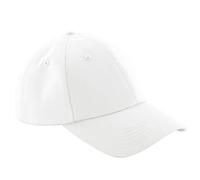 Beechfield Men's Authentic 6 Panel Baseball Cap in White Beechfield White One Size