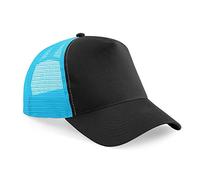 Beechfield - Men's/Boy's Half Breathable Bee Fabric Cap/Visor (One Size) (Black/Surf Blue), Black/Blue surf, One size