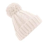 Beechfield Men's Cable Knit Melange Beanie in Beige Beechfield Beige One Size