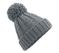 Beechfield Men's Cable Knit Melange Beanie in Light Grey Beechfield Light Grey One Size