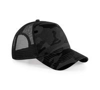 Beechfield Men's Camo Snapback Trucker Cap in Midnight Beechfield Midnight One Size