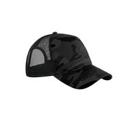 Beechfield Men's Camo Snapback Trucker Cap in Midnight Beechfield Midnight One Size