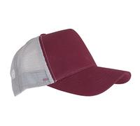 Beechfield Men's Cap with Net Panels - Bordeaux/Light Grey One Size