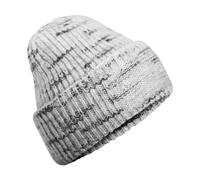 Beechfield Men's Chunky Knit Reverse Patch Beanie in Light Grey Beechfield Light Grey One Size