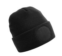 Beechfield Men's Circular Patch Beanie in Black Beechfield Black One Size