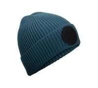 Beechfield Men's Circular Patch Beanie in Dark Blue Beechfield Dark Blue One Size