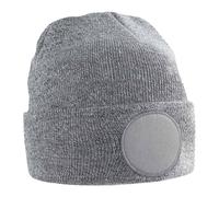 Beechfield Men's Circular Patch Beanie in Grey Beechfield Grey One Size