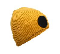 Beechfield Men's Circular Patch Beanie in Mustard Beechfield Mustard One Size