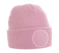Beechfield Men's Circular Patch Beanie in Pink Beechfield Pink One Size
