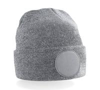 Beechfield Men's Circular Patch Cuffed Beanie in Grey Beechfield Grey One Size