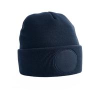 Beechfield Men's Circular Patch Cuffed Beanie in Navy Beechfield Navy One Size