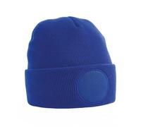 Beechfield Men's Circular Patch Cuffed Beanie in Royal Beechfield Royal One Size