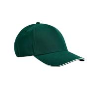 Beechfield Men's Classic Cotton Sandwich Peak Cap in Bottle Green Beechfield Bottle Green One Size