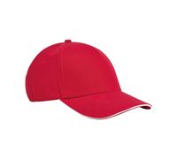 Beechfield Men's Classic Cotton Sandwich Peak Cap in Red Beechfield Red One Size