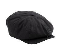 Beechfield Men's Classic Herringbone Newsboy Cap in Black | Size: Large/XL Beechfield Black L/XL