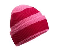 Beechfield Men's Colour Block Beanie in Cerise Beechfield Cerise One Size