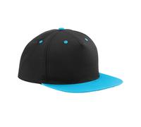 Beechfield Men's Contrast 5 Panel Snapback Cap in True Black Beechfield True Black One Size