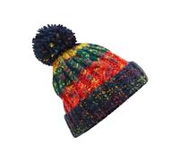 Beechfield Men's Corkscrew Knitted Pom Pom Beanie Hat Beechfield Multicolor One Size