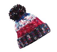 Beechfield Men's Corkscrew Knitted Pom Pom Beanie Hat in Black Beechfield Black One Size