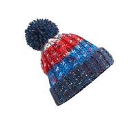 Beechfield Men's Corkscrew Knitted Pom Pom Beanie Hat in Blue Beechfield Blue One Size