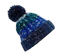 Beechfield Men's Corkscrew Pom Pom Beanie in Blue Beechfield Blue One Size