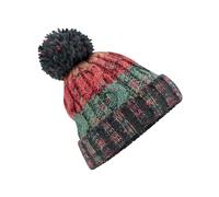 Beechfield Men's Corkscrew Pom Pom Beanie in Coral Beechfield Coral One Size