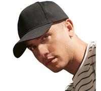Beechfield Men's Cotton 5 Panel Baseball Cap in Black Beechfield Black One Size