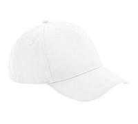 Beechfield Men's Cotton 5 Panel Baseball Cap in White Beechfield White One Size