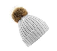 Beechfield Men's Cuffed Design Winter Hat in Light Grey Beechfield Light Grey One Size
