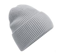 Beechfield Men's Cuffed Oversized Beanie in Light Grey Beechfield Light Grey One Size