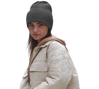 Beechfield Men's Cuffed Oversized Beanie One Size in Charcoal Beechfield Charcoal One Size