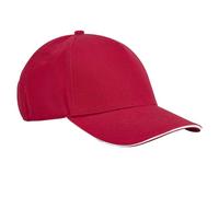 Beechfield Men's EarthAware Classic Cotton 5 Panel Baseball Cap in Red Beechfield Red One Size