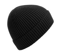 Beechfield Men's Engineered Knit Ribbed Beanie in Black Beechfield Black One Size