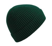 Beechfield Men's Engineered Knit Ribbed Beanie in Bottle Green Beechfield Bottle Green One Size