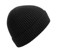 Beechfield Men's Engineered Knit Ribbed Beanie One Size in Black Beechfield Black One Size
