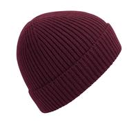 Beechfield Men's Engineered Knit Ribbed Beanie One Size in Burgundy Beechfield Burgundy One Size