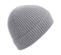 Beechfield Men's Engineered Knit Ribbed Beanie One Size in Light Grey Beechfield Light Grey One Size