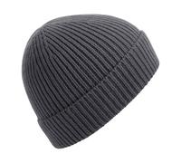 Beechfield Men's Engineered Knit Ribbed Beanie One Size in Mid Grey Beechfield Mid Grey One Size