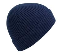 Beechfield Men's Engineered Knit Ribbed Beanie One Size in Navy Beechfield Navy One Size