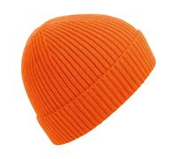 Beechfield Men's Engineered Knit Ribbed Beanie One Size in Orange Beechfield Orange One Size