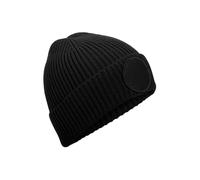 Beechfield Men's Fashion Circular Patch Beanie in Black Beechfield Black One Size