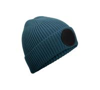 Beechfield Men's Fashion Circular Patch Beanie in Dark Blue Beechfield Dark Blue One Size