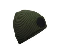 Beechfield Men's Fashion Circular Patch Beanie in Dark Olive Beechfield Dark Olive One Size