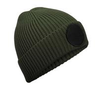 Beechfield Men's Fashion Circular Patch Beanie in Dark Olive Beechfield Dark Olive One Size