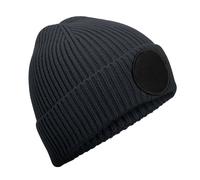 Beechfield Men's Fashion Circular Patch Beanie in Grey Beechfield Grey One Size