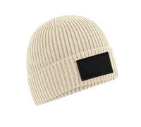 Beechfield Men's Fashion Patch Beanie in Beige Beechfield Beige One Size