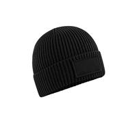 Beechfield Men's Fashion Woven Patch Beanie in Black Beechfield Black One Size